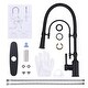 preview thumbnail 54 of 87, WOWOW Single Handle Gooseneck Pull Down Sprayer Kitchen Faucet