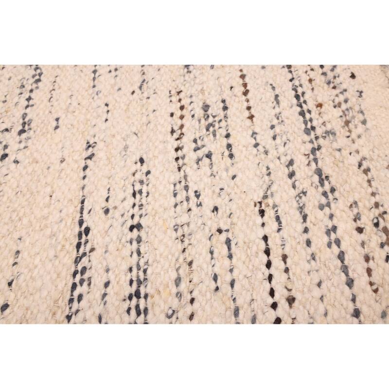 ECARPETGALLERY Hand Woven Looma Cream Wool Rug - 8'3 x 11'5