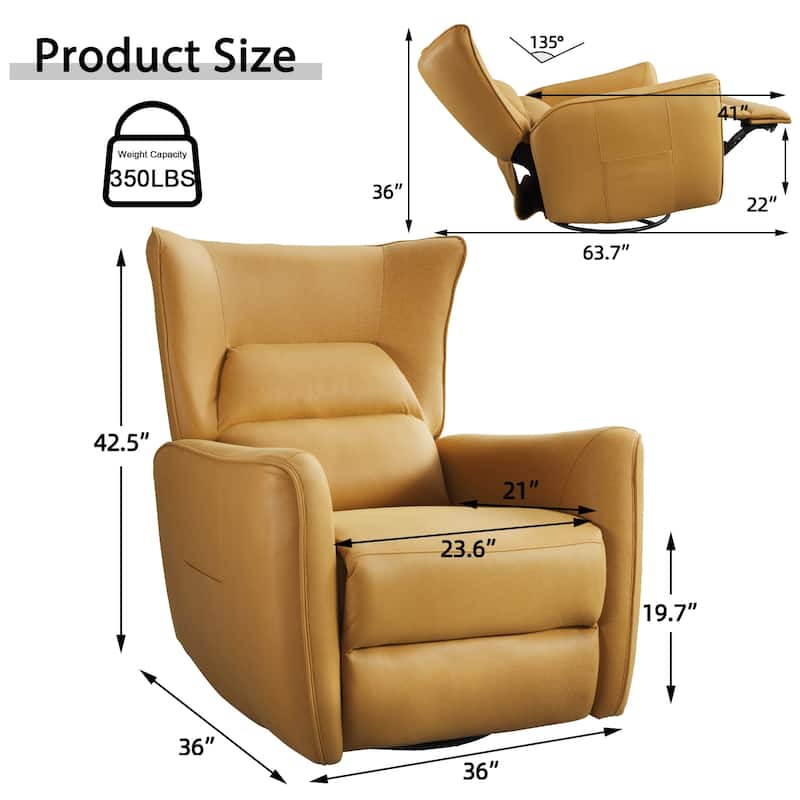 Wingback Faux Leather Electric Power Recliner for Living Room