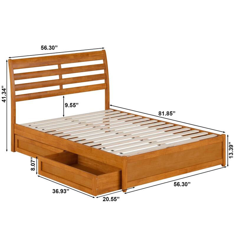 Emelie Platform Bed with Panel Footboard and Storage Drawers