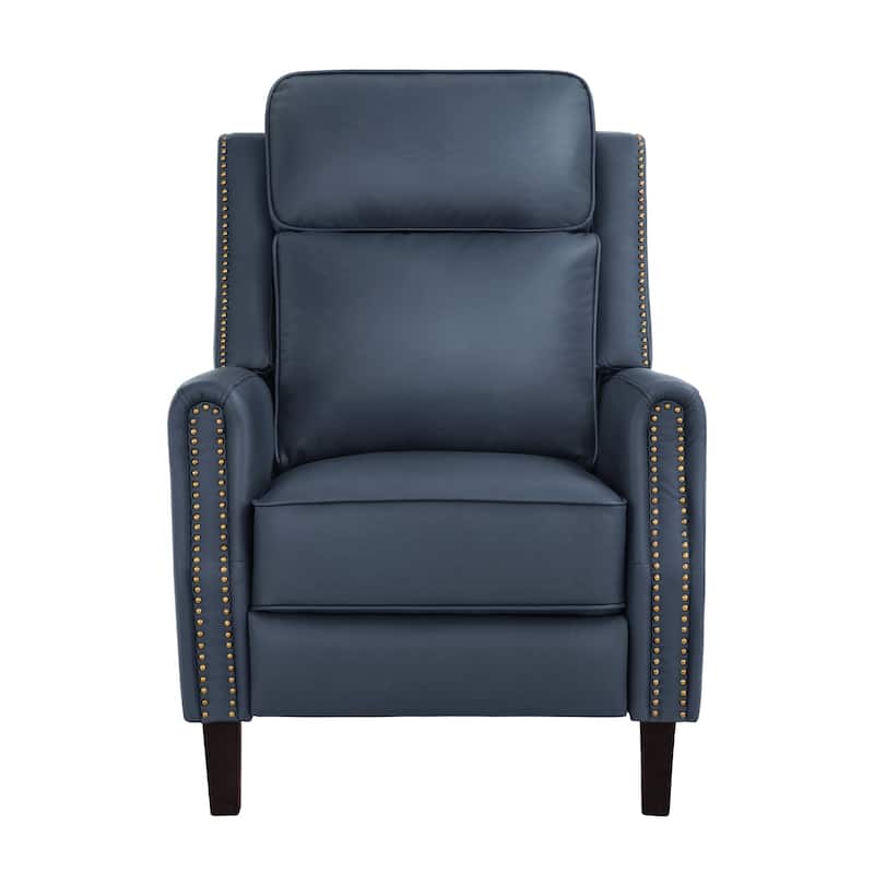 2 Set Genuine Leather Recliner Modern Push Back Recliner Chair Wingback 3 Adjustable Chair for Living Room