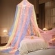 preview thumbnail 4 of 23, YEERSWAG Elegant Princess Bed Canopy Bed Curtain Nets with Luminous Stars Lights Rainbow