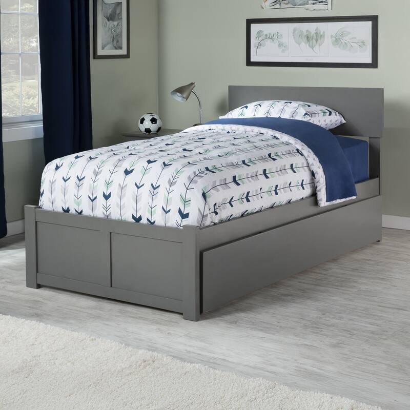 AFI Orlando Platform Bed with Footboard & Twin XL Trundle