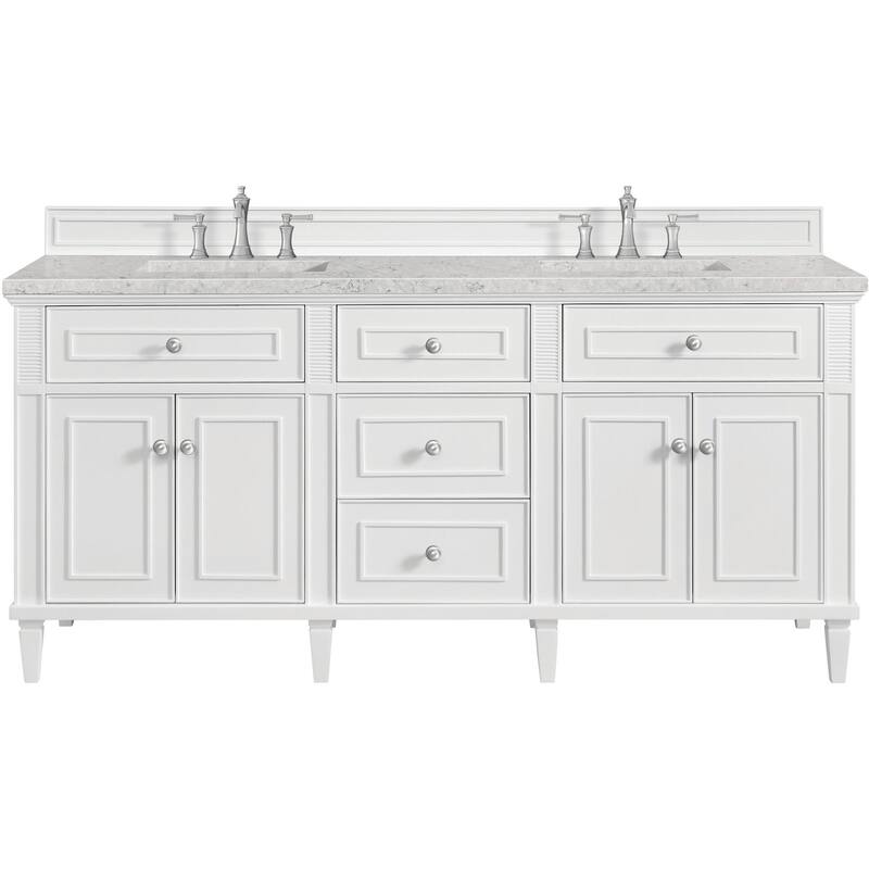 James Martin Vanities 424-V72-FEJP Lorelai 72" Free Standing Double - Bright White