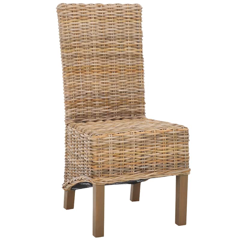 SAFAVIEH Candy Natural Wicker Dining Chair (Set of 2) - 19" W x 22" D x 41" H - 19Wx22Dx41H