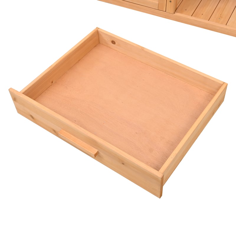 Roomfitters Fir Wood Potting Bench with Hutch, 4 Shelves, storage units, Cabinet & Pegboard Hooks, Outdoor Garden Work Table