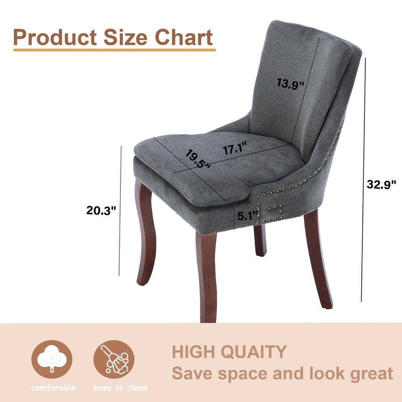 Modern Double-layer Cushioned Dining Chairs Set of 6