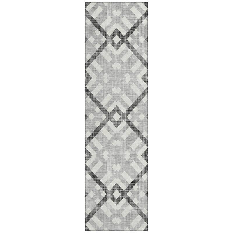 Machine Washable Indoor/ Outdoor Chantille Modern Trellis Rug