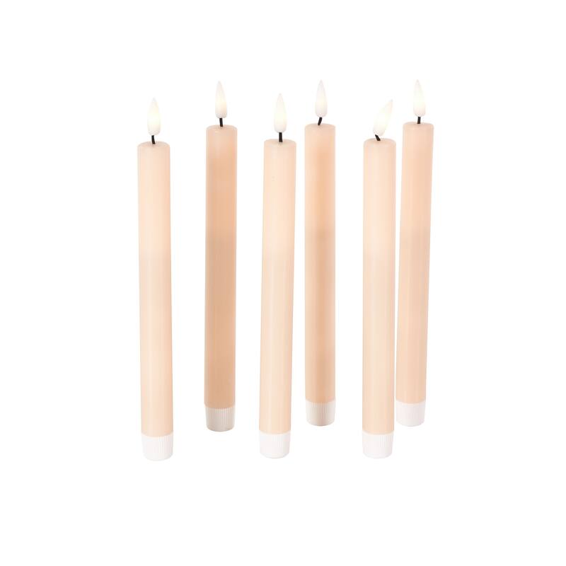 Wax Flameless Candle with Remote Control - Set of 6 Red, Black, White, Yellow, Blue or Pink - Roche River Decor