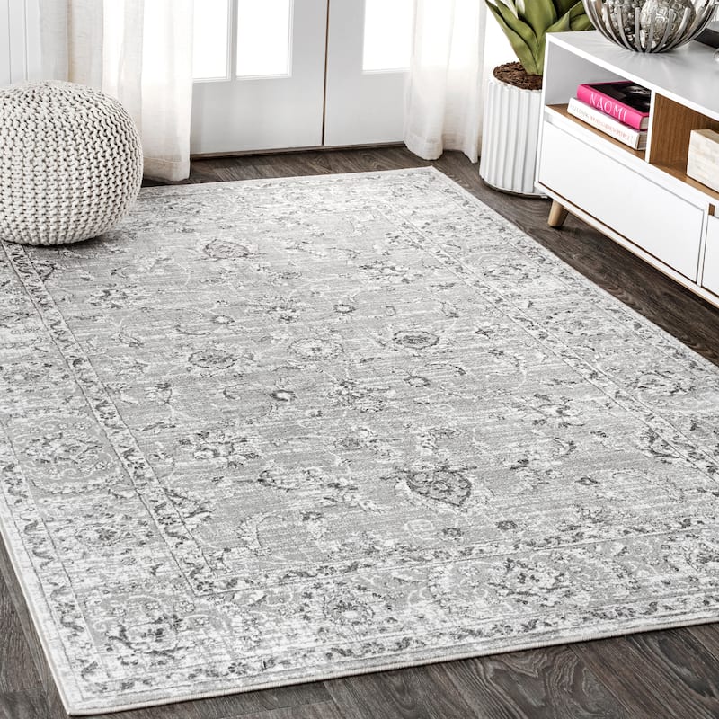 JONATHAN Y Traditional Persian Vintage Area Rug - 4 X 6 - Light Grey
