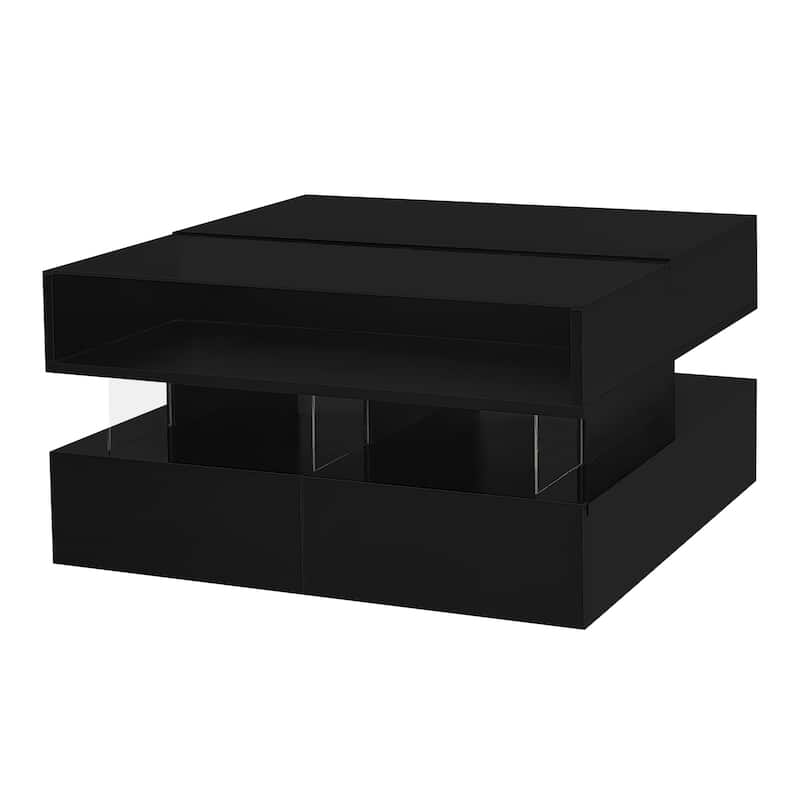 Lift-Top Coffee Table with 2 Drawers