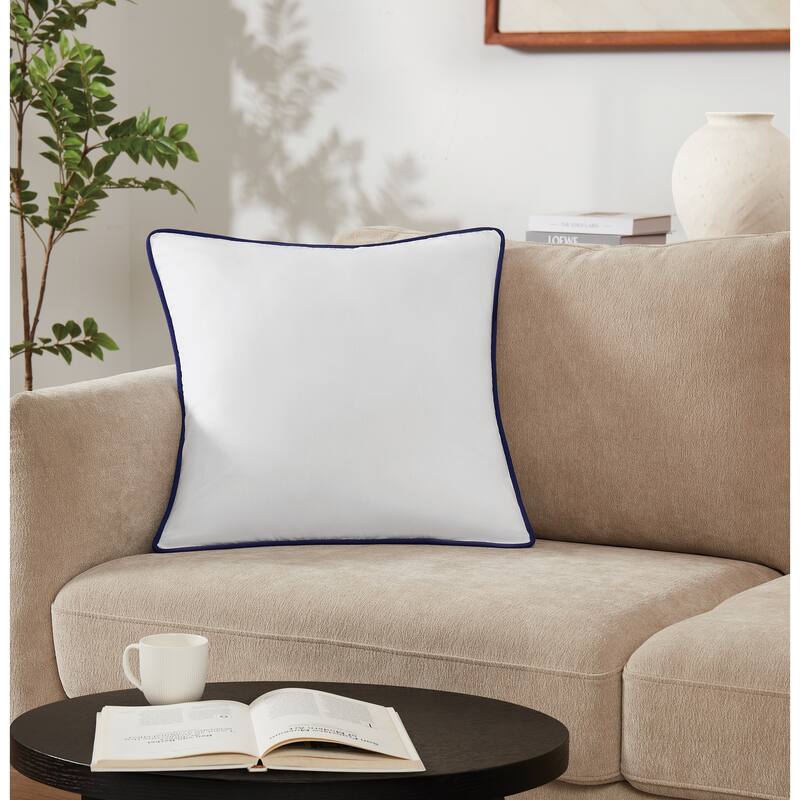 Brooklyn Loom Solid Contrast Piped Decorative Pillow