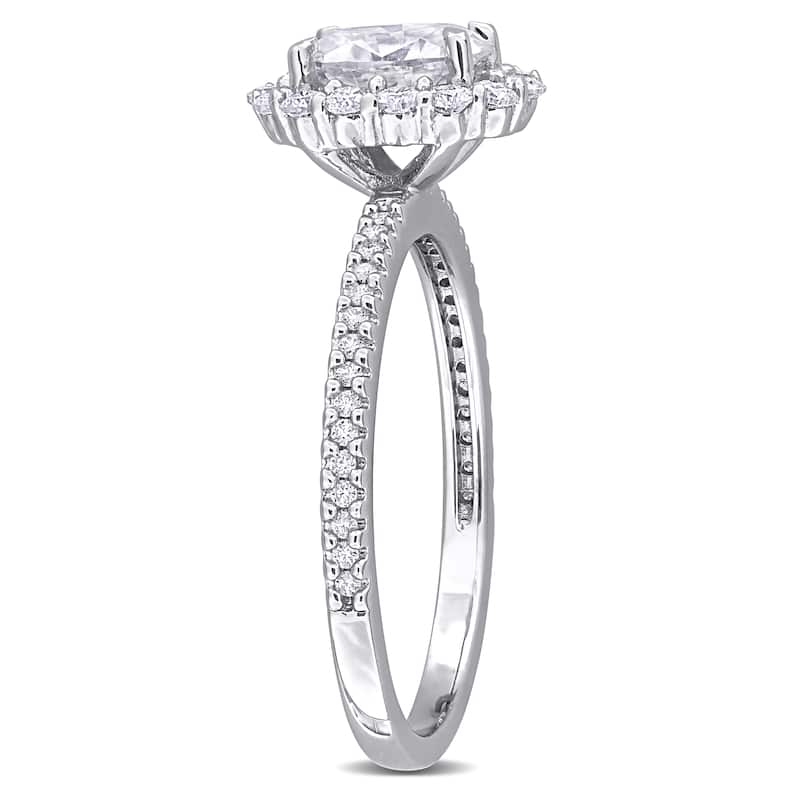 Miadora 1 2/5ct DEW Created Moissanite Engagement Ring in Sterling Silver