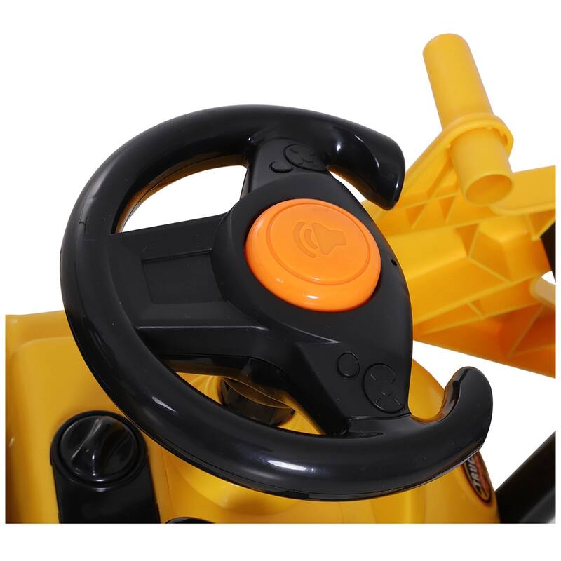 3-in-1 Ride-On Bulldozer Toy for Toddlers with Functional Shovel and Wheels Under-Seat Storage - 31.5" L x 10.5" W x 15.25" H