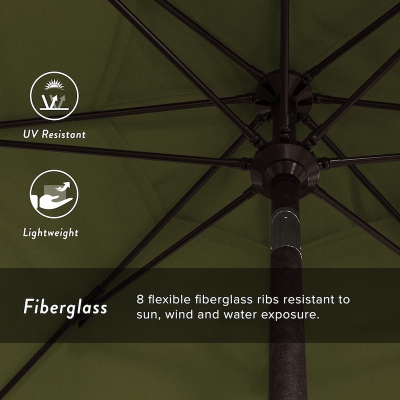 California Umbrella 75' Sun Master Patio Umbrella Bronze Aluminum Pole Fiberglass Ribs Crank Lift Tilt Pacifica