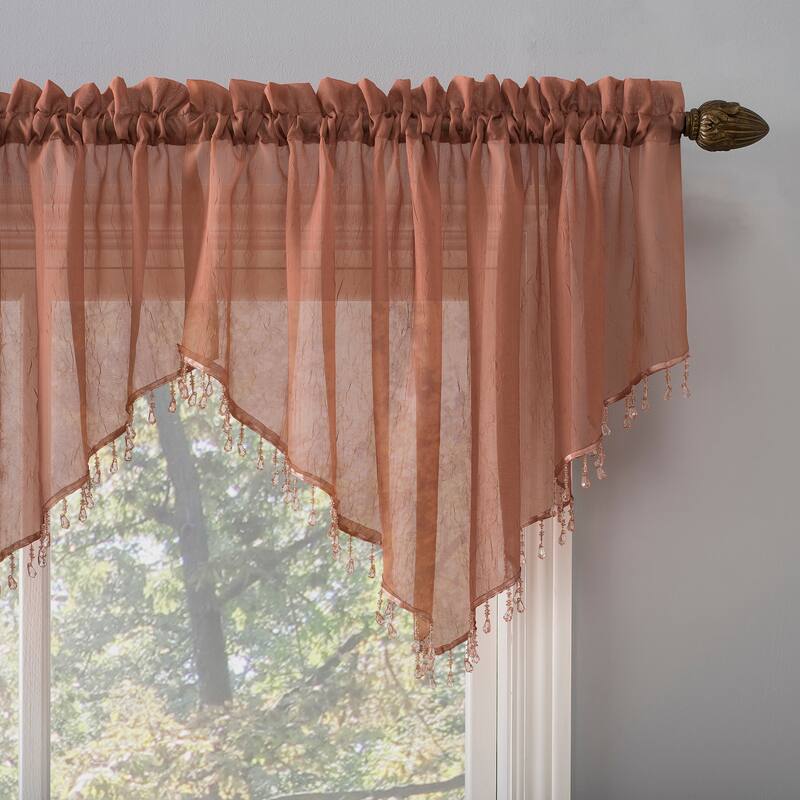 No. 918 Erica Sheer Crush Voile Single Ascot Curtain Valance