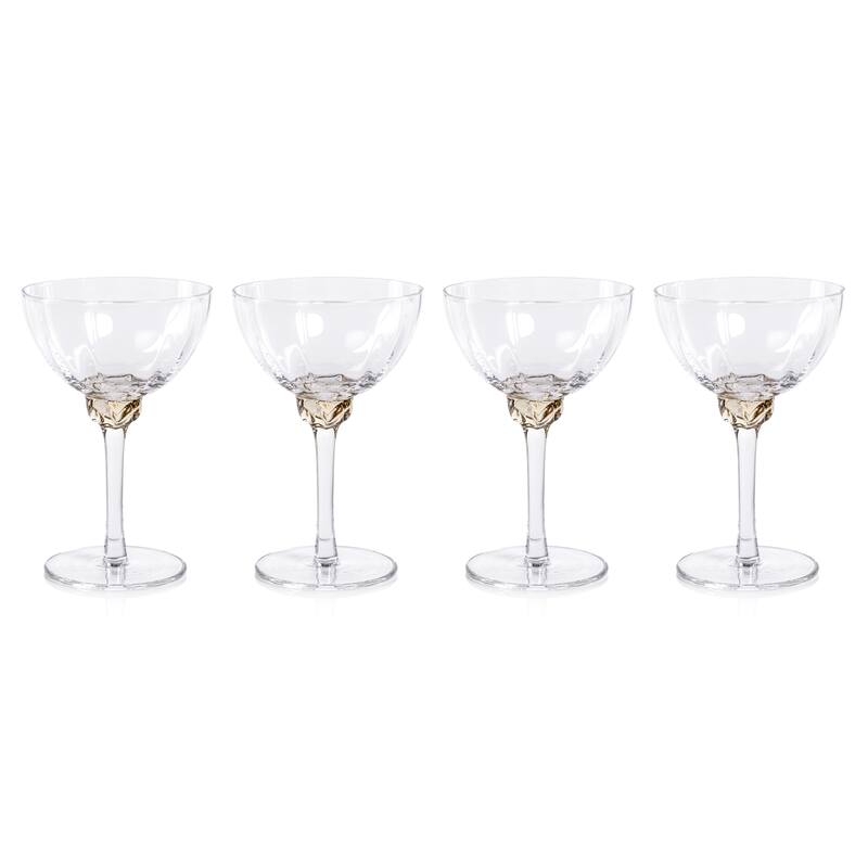Cambrai Martini / Cocktail Optic Glasses, Set of 4 - Light Amber