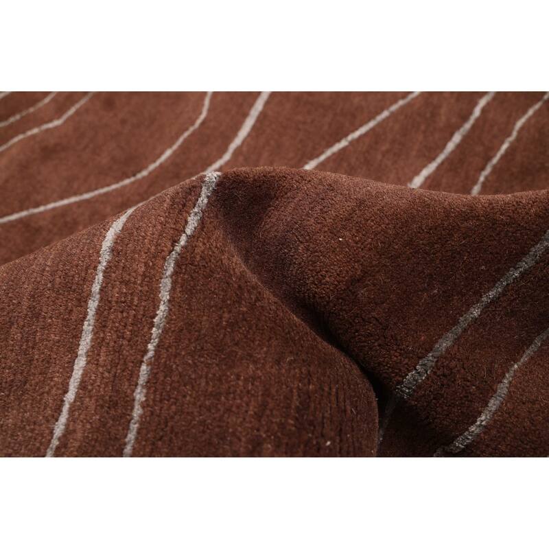 ECARPETGALLERY Hand-knotted Opulence Dark Brown Silk, Wool Rug - 9'0 x 12'0