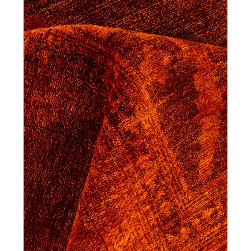 Overdyed One-of-a-Kind Hand-Knotted Area Rug - Orange - 10' 0" x 13' 9"