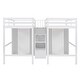 preview thumbnail 5 of 20, Double Twin Loft Beds with Wardrobes, Staircase, and Unique Design in White