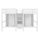 preview thumbnail 6 of 10, Elegant Double Twin Loft Beds with Wardrobes and Staircase, White