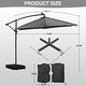 preview thumbnail 17 of 64, Ainfox 10 ft. Patio Offset Solar LED Umbrellas Cantilever Outside Umbrellas with Base