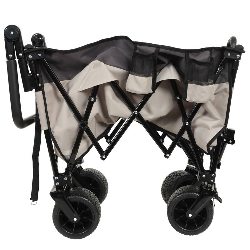 Push-Pull Folding Wagon with 360 Degree Wheels, Heavy-Duty, Adjustable