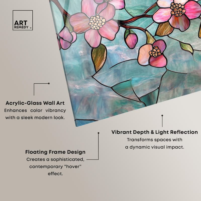 Shimmering Spring Blossoms I Acrylic by Art Remedy, Ready to Hang