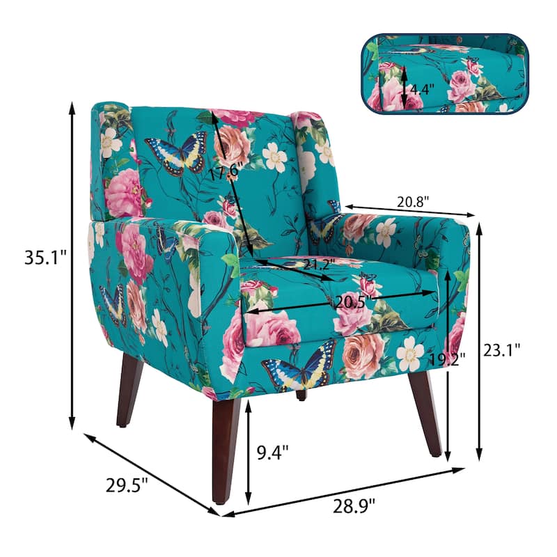 Cotton/ Linen Look Fabric Modern Accent Chair Armchair