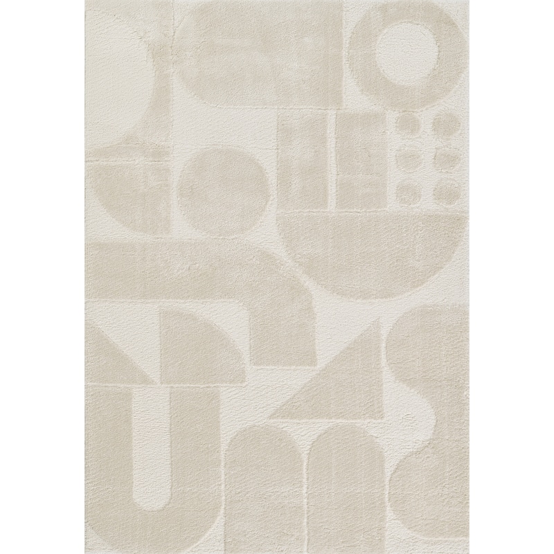 Novogratz by Momeni Taylor Polyester Geometric Area Rug - 7' 10" x 10' - Ivory - Rectangle