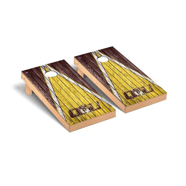 slide 2 of 5, Quincy Hawks Weathered Cornhole Board Set