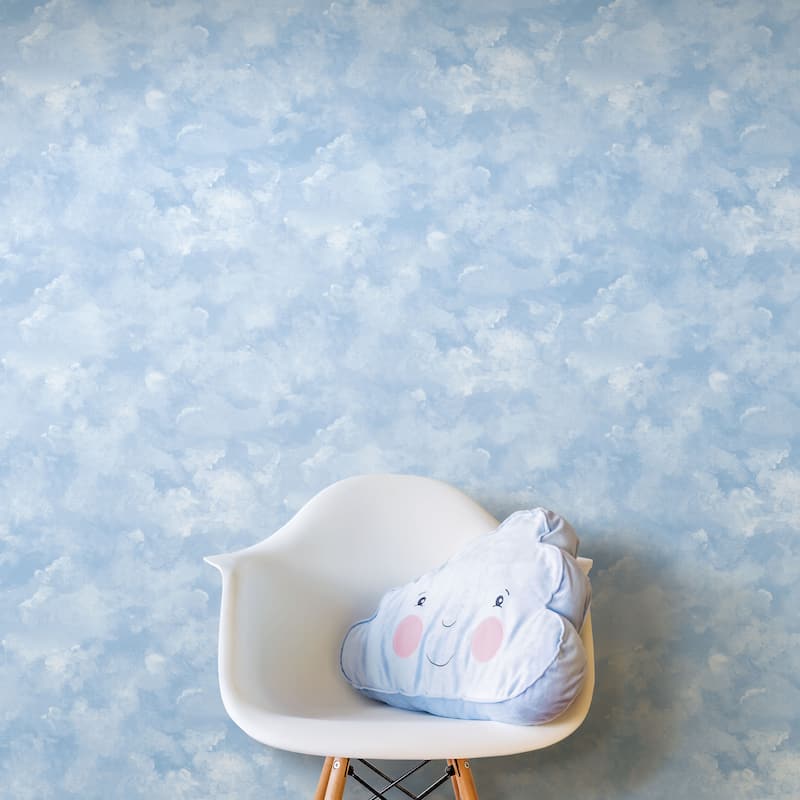 York Wallcoverings Blue Atrium Clouds Peel and Stick Wallpaper ...