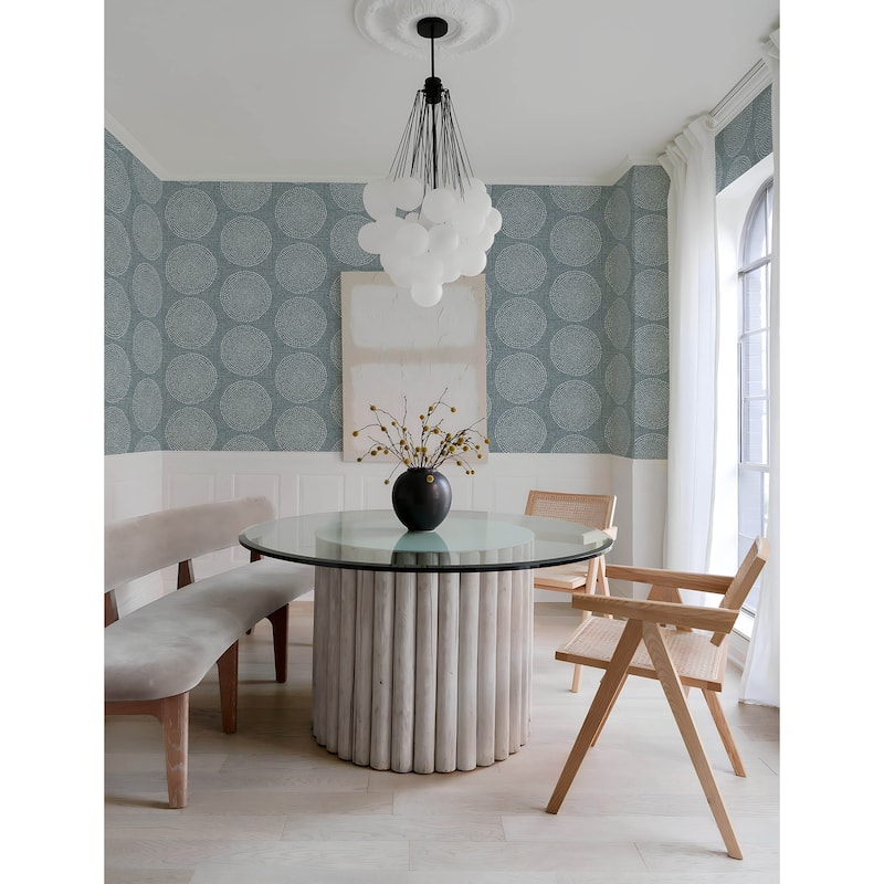 A-Street Prints Salma Denim Medallion Wallpaper