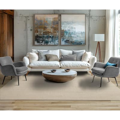 Beige Hand Woven Herringbone Oriental Area Rug Multi Sizes Wool