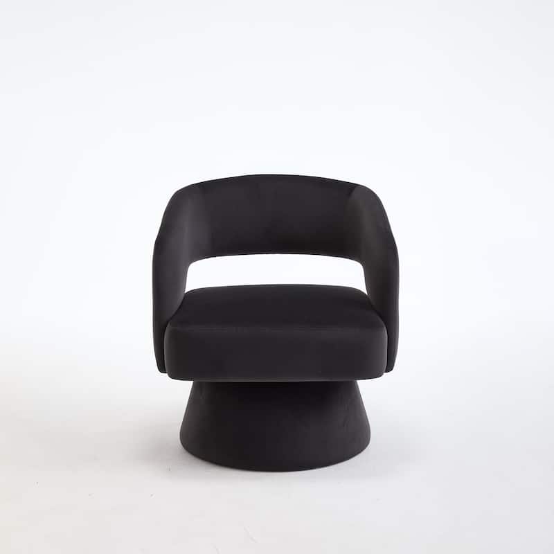 Swivel Barrel Chair, Velvet Accent Armchair 360 Degree Swivel Club Chair for Living Room Bedroom Reception Room