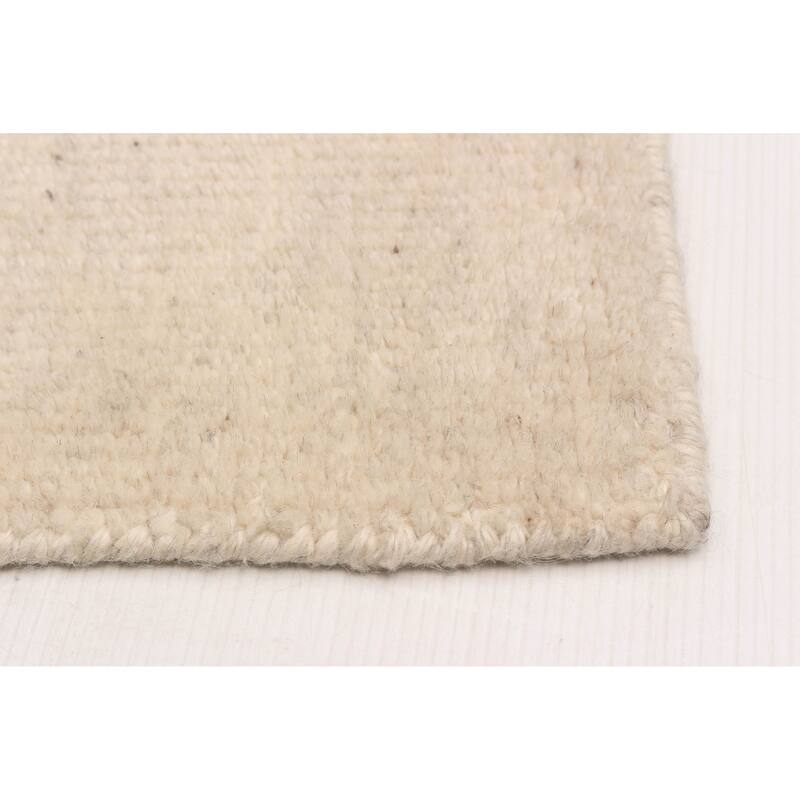 ECARPETGALLERY Hand-knotted Tangier Cream, Grey Wool Rug - 5'0 x 7'9