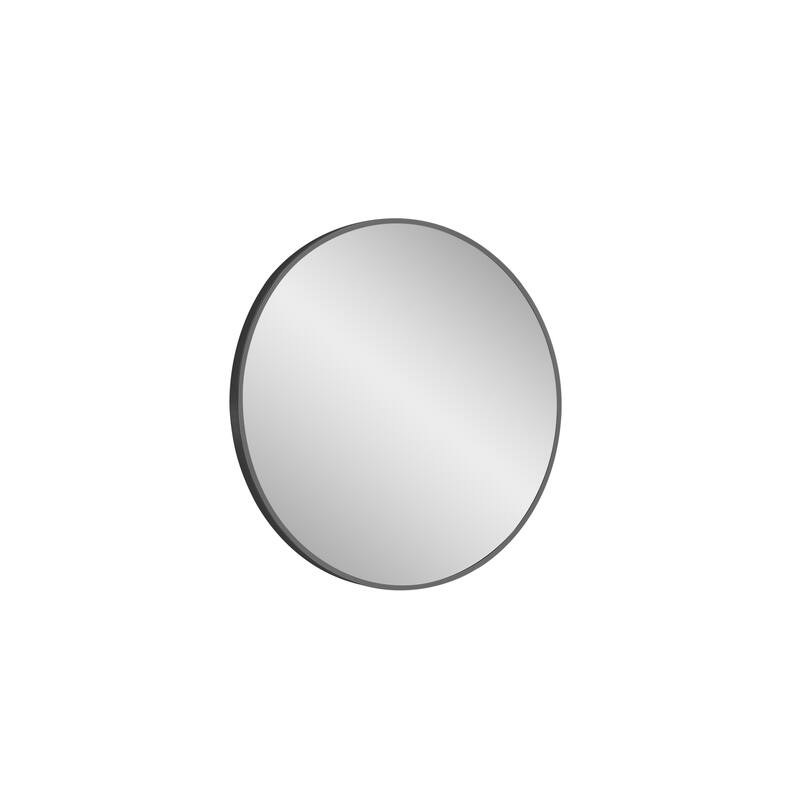Vera 28 in. x 28 in. Modern Round Framed Vanity Mirror - Black