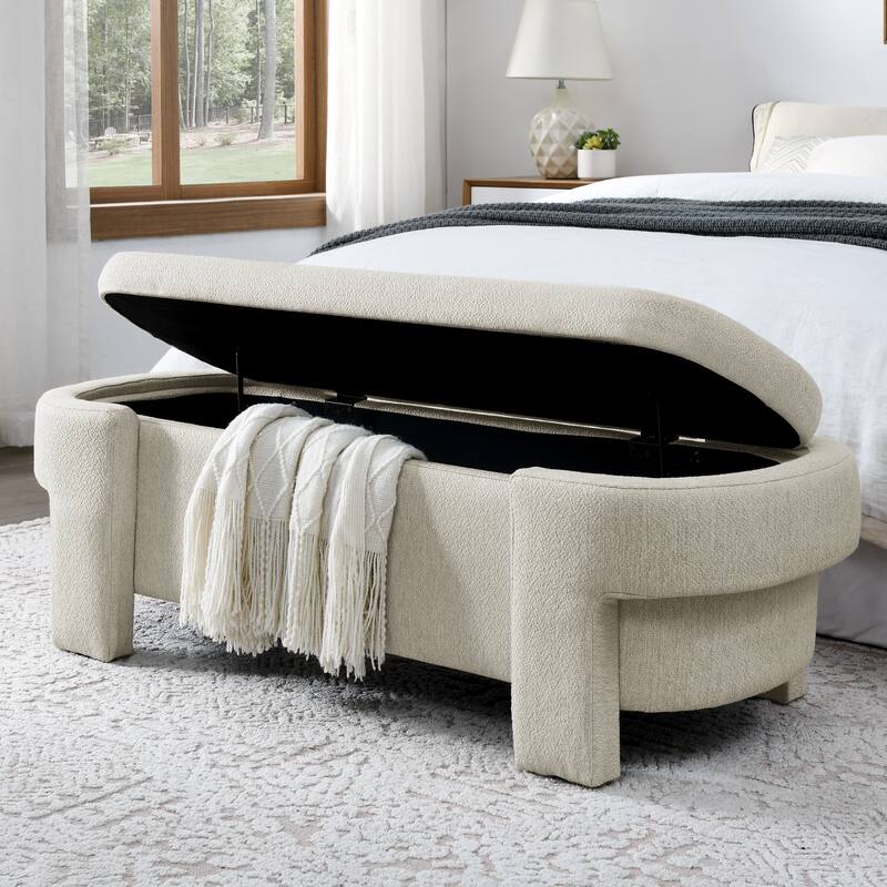 Upholstered Bench with Large Storage Space