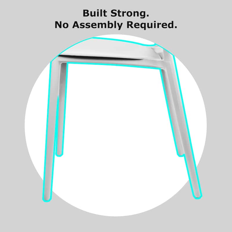 Armless Stacking Molded Matte Dining Side Chairs Patio Indoor Outdoor Kitchen Bedroom Set of 2