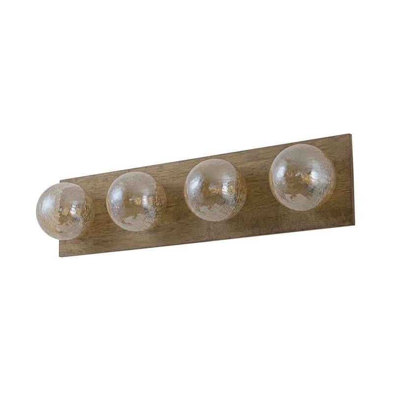 Italy Vintage Wood Glass Globe Linear Wall Ceiling Light