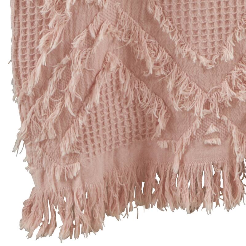 Waffle Weave Table Runner With Fringe Design