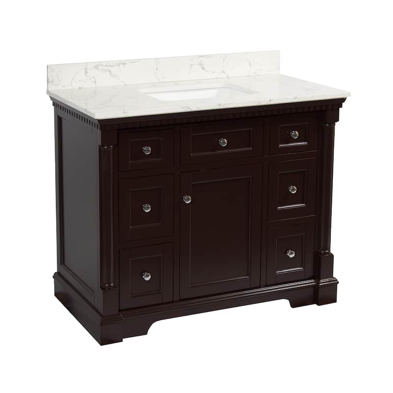 KitchenBathCollection Sydney 42" Bathroom Vanity with Engineered Marble Top