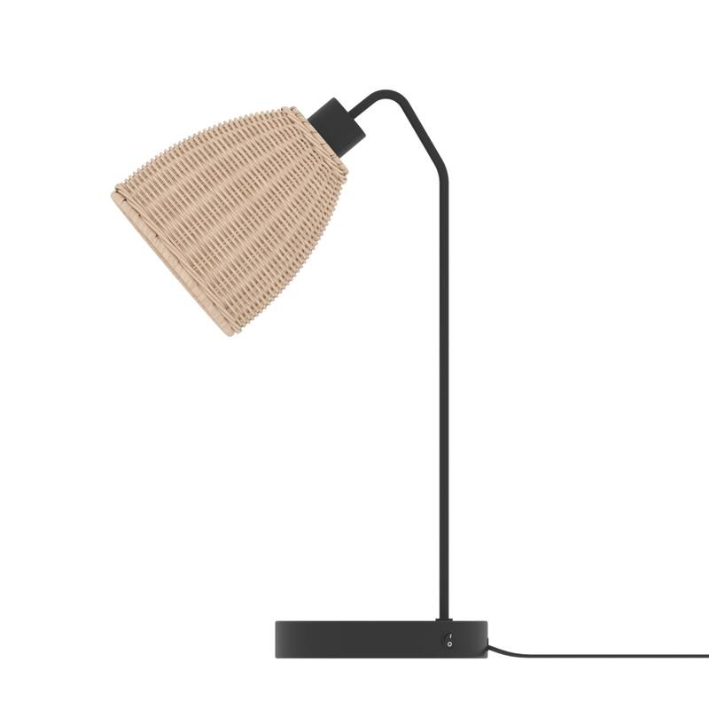 Maxax 19" Rattan Shade Metal USB Desk Lamp