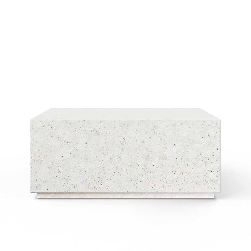 Urbia Bloc Square Concrete Coffee Table - 40" - Ivory Terrazzo