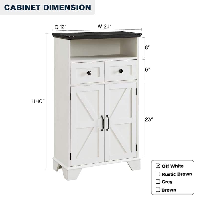 24" Farmhouse Bathroom Floor Cabinet, Wide Bathroom Storage Cabinet