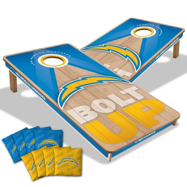 slide 2 of 7, Los Angeles Chargers NFL 2x4 Professional Cornhole Board Set Include Carrying Case