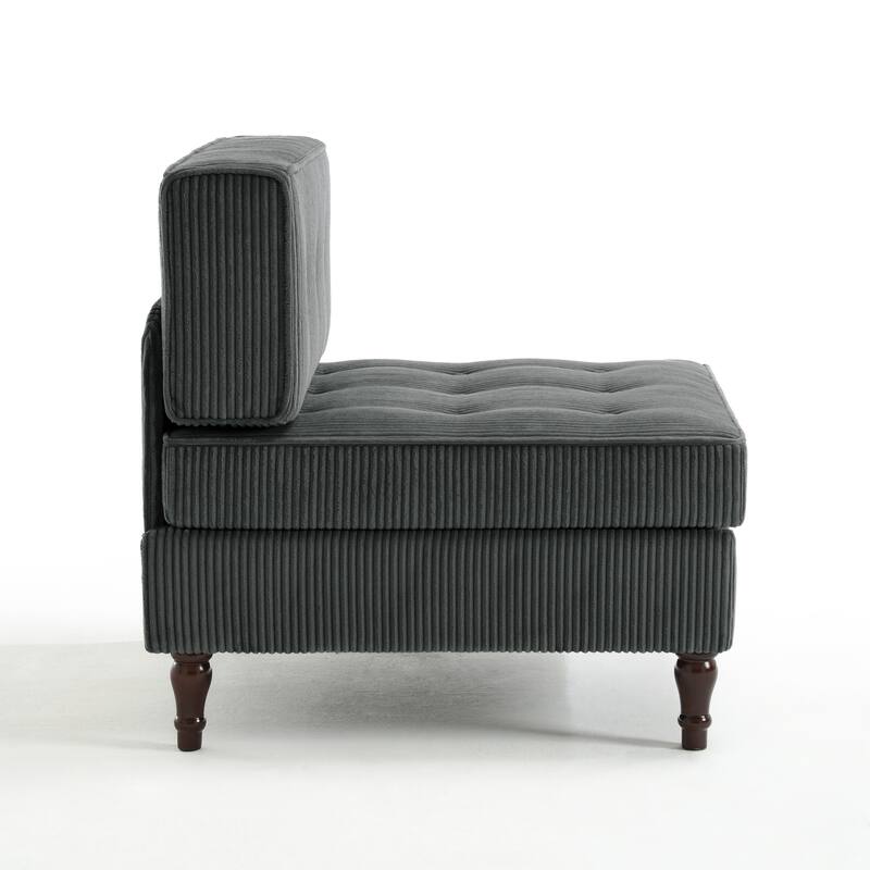32.57" W Upholstered Corduroy Armless Accent Chair