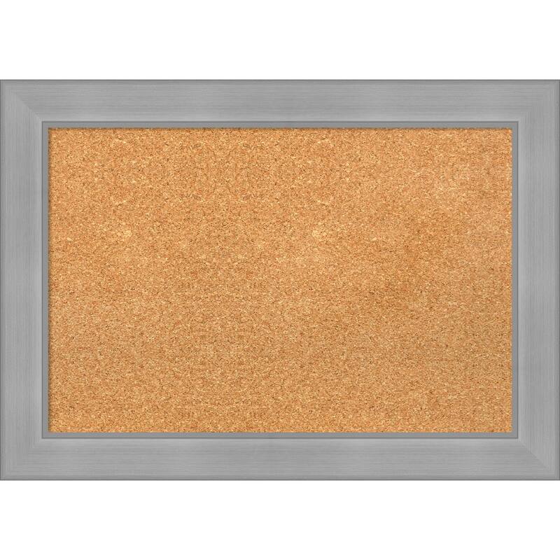 Vista Brushed Nickel Framed Cork Bulletin Memo Board