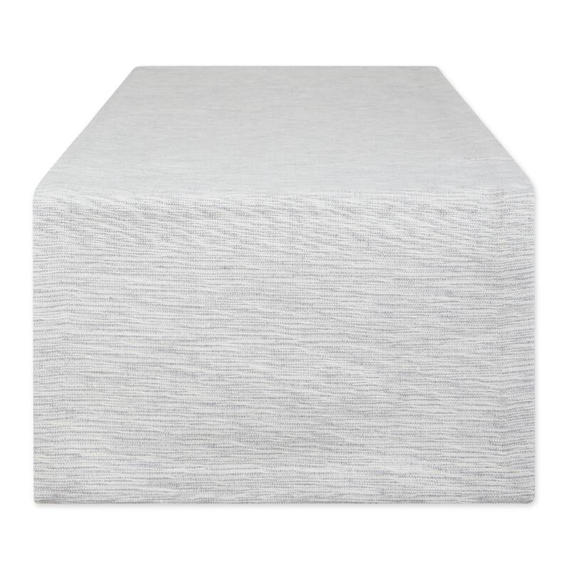 Tonal Recycled Cotton Slubby Rib Table Runner - 14x108" - Light Gray