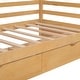 preview thumbnail 18 of 16, Twin Size House Bed Platform Bed Semi-Enclosed Design with Wardrobe and Shelf for Boys Girls, No Box Spring Needed, Natural